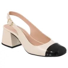 Scarpin Sapato Slingback Feminino Salto Grosso Bico Quadrado Confortável Leve Tendência