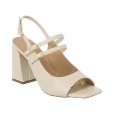 Sandália Feminina Fivelas Fechada Retro Sapato Boneca Salto Alto Bloco Moda Confortável Original