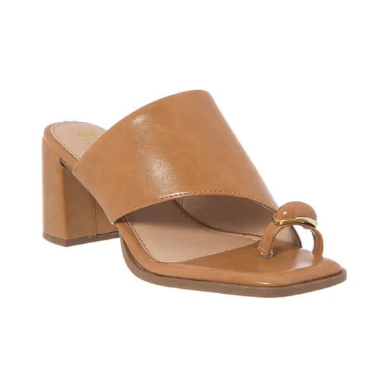 Tamanco Feminino Sandália Salto Bloco Médio Enfeite Lesma Elegante Confortável Moda Dia a Dia Verão