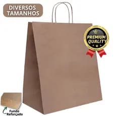 Sacola De Papel Kraft Com Alça p/ Delivery, loja ou presnte - Todos os tamanhos
