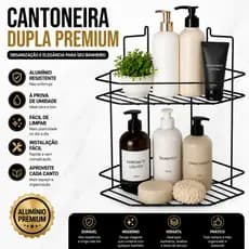 Porta Shampoo Cantoneira Dupla Alumínio Banheiro Box Organizador Shampoo Sabonete Suporte De Canto