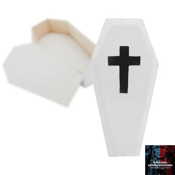 Mini Caixão Branco Ritual Enfeite Em Madeira Atacado - Para rituais !!!