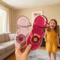 Sandália Para Meninas 22 ao 27 Com Detalhe Flor Menina Infantil  Flatform Lançamento
