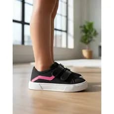 Tênis Menina Infantil Velcro Duplo Detalhe Pink Canal Z Confortável Moda Kids