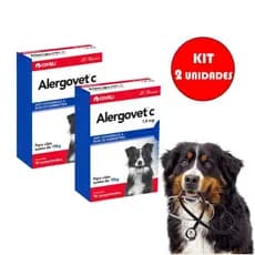 Alergovet C Antialérgico p/ Cachorro Coveli 1,4mg Contra Alergia Coceira 10 Comp. A Partir de 15kg