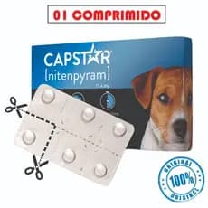 Capstar Remédio para Pulgas e Carrapatos Remédio para Carrapatos Cachorro e Gato até 11kg 1 Comprim.