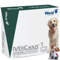Ivercanis 3 mg 4 cp Remédio Carrapato Cachorro Remédio para Pulga no Cachorro Peso 7,5 kg a 22 kg