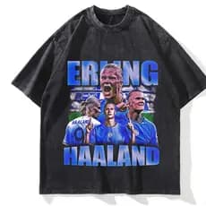 Camiseta Camisa Blusa Unissex Algodão Jogador De Futebol Haaland