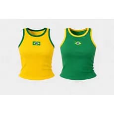 Kit 2 Blusas regata do brasil, tamanho único, veste do P ao G