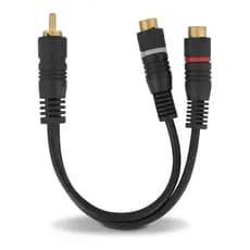 Cabo Adaptador Emborrachado 1 Rca Macho Para 2 Rca Fêmea