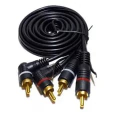 Cabo Automotivo Som Amplif Rca 1 Metro Emborrachado Preto