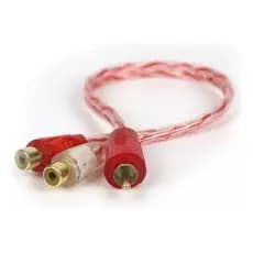 Cabos Y Rca 2 Femeas 1 Macho Injetado Cristal Matte Vermelho