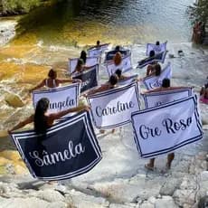 Canga Pareô Saida de Praia Personalizada com Nome Listrada para Noivas Despedida de Solteira