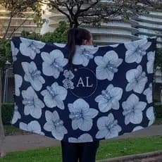 Canga àreô Saídade Praia Personallizada com Nome Flores Team Bride
