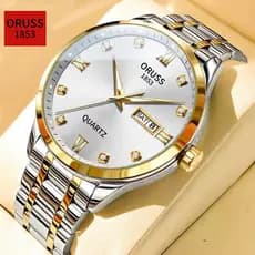 Original masculino/feminino de aço inoxidável calendário duplo luxo à prova dwaterproof água luminosa prata relógio masc