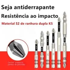 Anti-deslizamento de alta dureza 6 peças K5 chave de fenda elétrica magnética Phillips bit broca resistente ao impacto