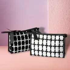 Bolsa Estojo Necessaire Para Viagem Organizador Para Maquiagem Cosméticos Elegante Chique Luxo Feminino Fofo Laço