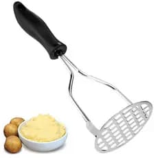 Amassador Batatas Feijão Legumes Espremedor Manual Multiuso Aço Inox Com Cabo Plástico Cozinha Multiuso