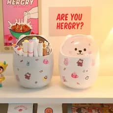 Lixeira De Mesa Mini Organizador Da Mesa Multiuso Porta Canetas Objetos Fofo Kawaii