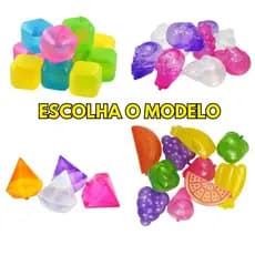 Cubo De Gelo Reutilizável Artificial Ecológico Colorido De Plástico Frutas Caveira Diamante
