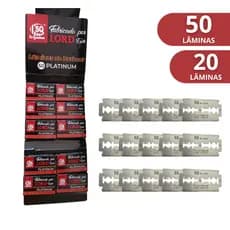 Lâmina Navalha Kit Com 20 ou 50 Unidades Gilete De Barbear