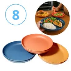 Prato De Bambu Para Sobremesa 20cm 8 Unidades Escolha Sua Cor