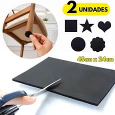 Feltro Protetor Piso Pé Cadeira 45cm X 24cm Kit 2 Unidades Adesivado e Recortável