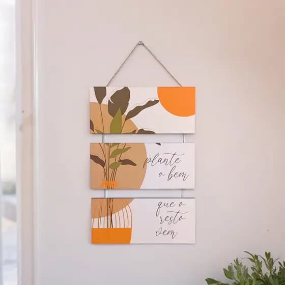 Placa Decorativa Em Mdf - Plante o Bem - 21,5 X 42 Cm