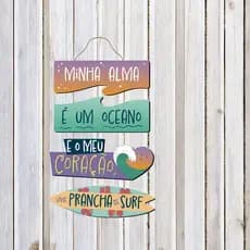 Placa Decorativa Minha alma é - 25x45cm