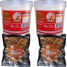 Kit 2 Banha De Porco 900g + 2 Torresmo Pururuca 250g Natural
