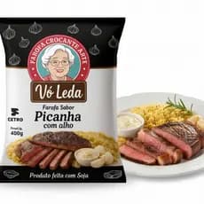 FAROFA PICANHA COM ALHO Crocante Vó Leda 400g Churrasco