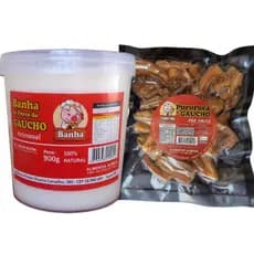 Banha de Porco Caseiro Pura 900g + Torresmo Pururuca Artesanal 250g