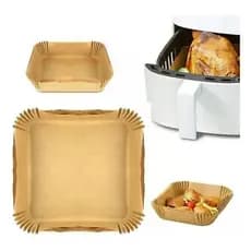 Forma de Papel Descartável para Air Fryer 50 Unidades