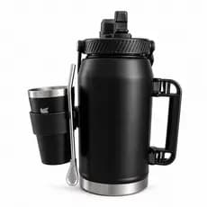 garrafa Térmica Aço Inox 2 litros 2/ 1 cuia Térmica 210ml Kit Garrafa Para Água Quente e gelada Com Alça e Bico