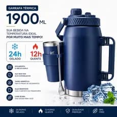 Garrafa Água 1900ml Termico Aço inox Kit com Cuia Chimarrão Garrafa Térmica Com alça 2/1 bico e canudo