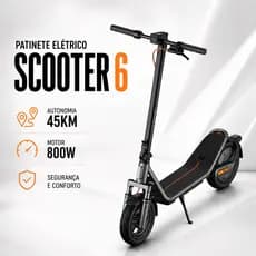 Patinete Scooter Életrico  Electric Scooter 6 Potencia 800w Patinete Preto