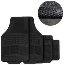 Jogo Tapetes Carro Borracha Universal Pvc 4 Peças Flash Tapetes Preto