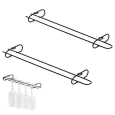 2 Suportes Organizadores De Armário Porta Taças 42cm De Vinho Decoração Ambientes Casa Organizadores