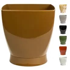Vaso de Flor Cachepô Pequeno Quadrado Petúnia Anti-Dengue Prato Rosqueado Cores Vivas