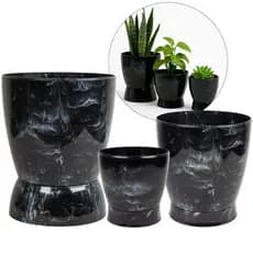 Kit 3 Vasos de Flor Anti Dengue Base Rosqueável (Dalia, Camélia, Cacto)