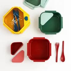 Kit Marmita Com Garrafa E Talheres Completo Luwave