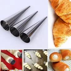 LUWAVE. Kit Com 6 Formas Canudo Cone Doces Aço Inox