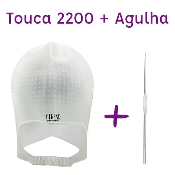 Kit Touca Luzes Transparente + Agulha Mechas Reflexos Morena Iluminada alinhada 2.200 Pré Furos Nuca