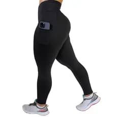 Calça Leg C/ Bolso Cos Alto Grosso Costura Reforçada