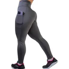 Calça Legging C/ Bolso Cos Alto Grosso E Costura Reforçada Fitness Caminhada