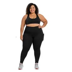 Calça Legging C/ Bolso PLUS SIZE Cós Alto Suplex Premium Academia Trabalho