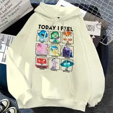 Moletom canguru Blusa De Frio Today I Feel Emotions Feelings Graphic Tee Unissex