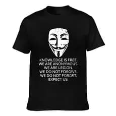 Camiseta Camisa Conhecimento Cara É Fakes Anônimo Computador Ciência Hacker 100%Algodão Top