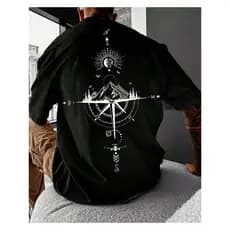 Camiseta Camisa 100%Algodão Unissex Compass Caminho Da Montanha Estilo Rua Lançamento Envio Rápido
