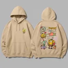 Moletom Canguru Bob  Desenho Franelado Com Capuz Algodão Quentinho Unissex Blusa Frio Lançamento